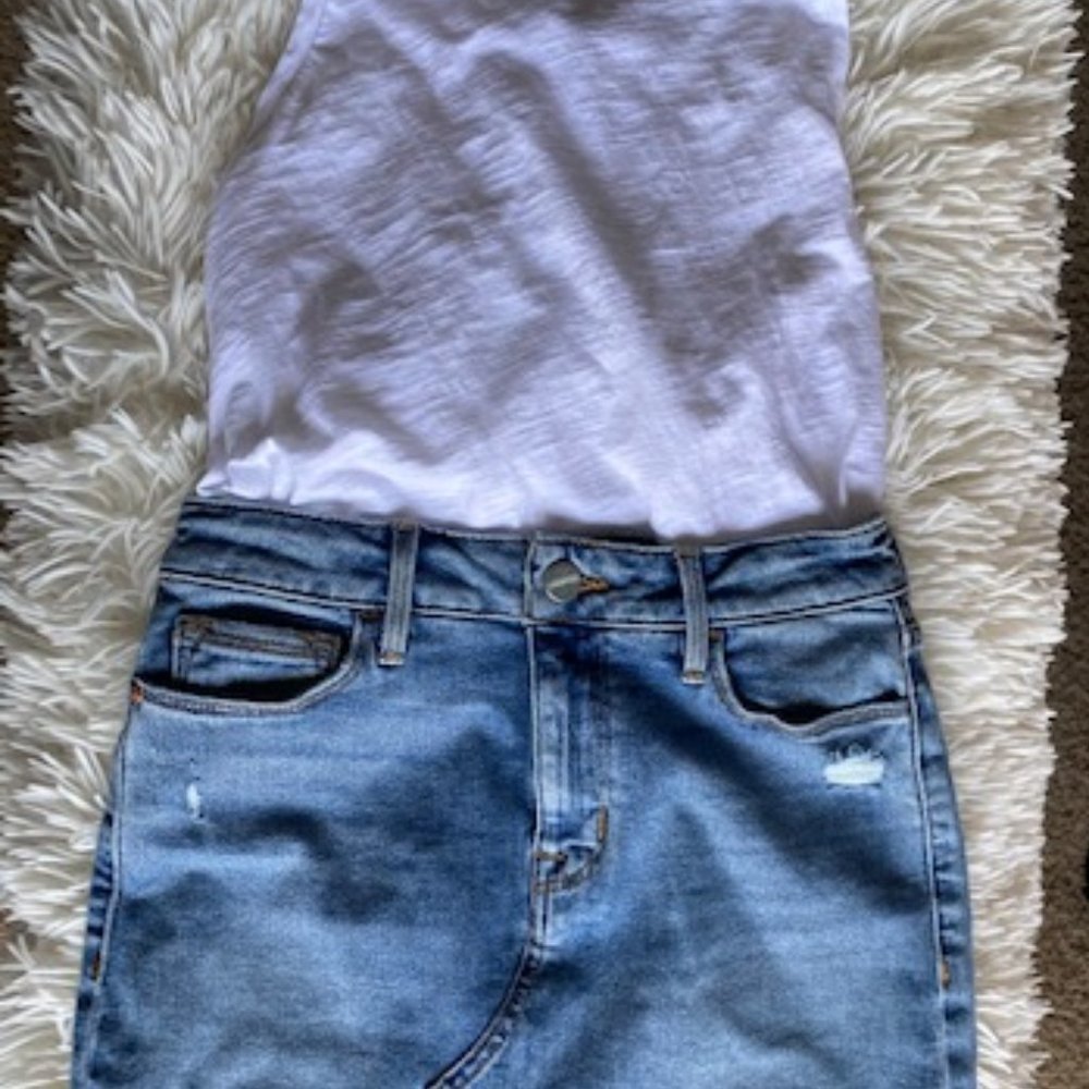 Sanctuary Distressed Denim Mini Skirt SZ 24